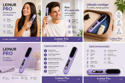 Cepillo Alisador Inalámbrico Leinur Pro